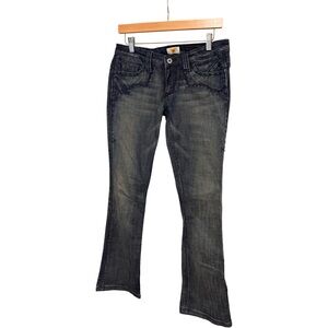 Antik Denim Black Flare Wide Leg Jeans